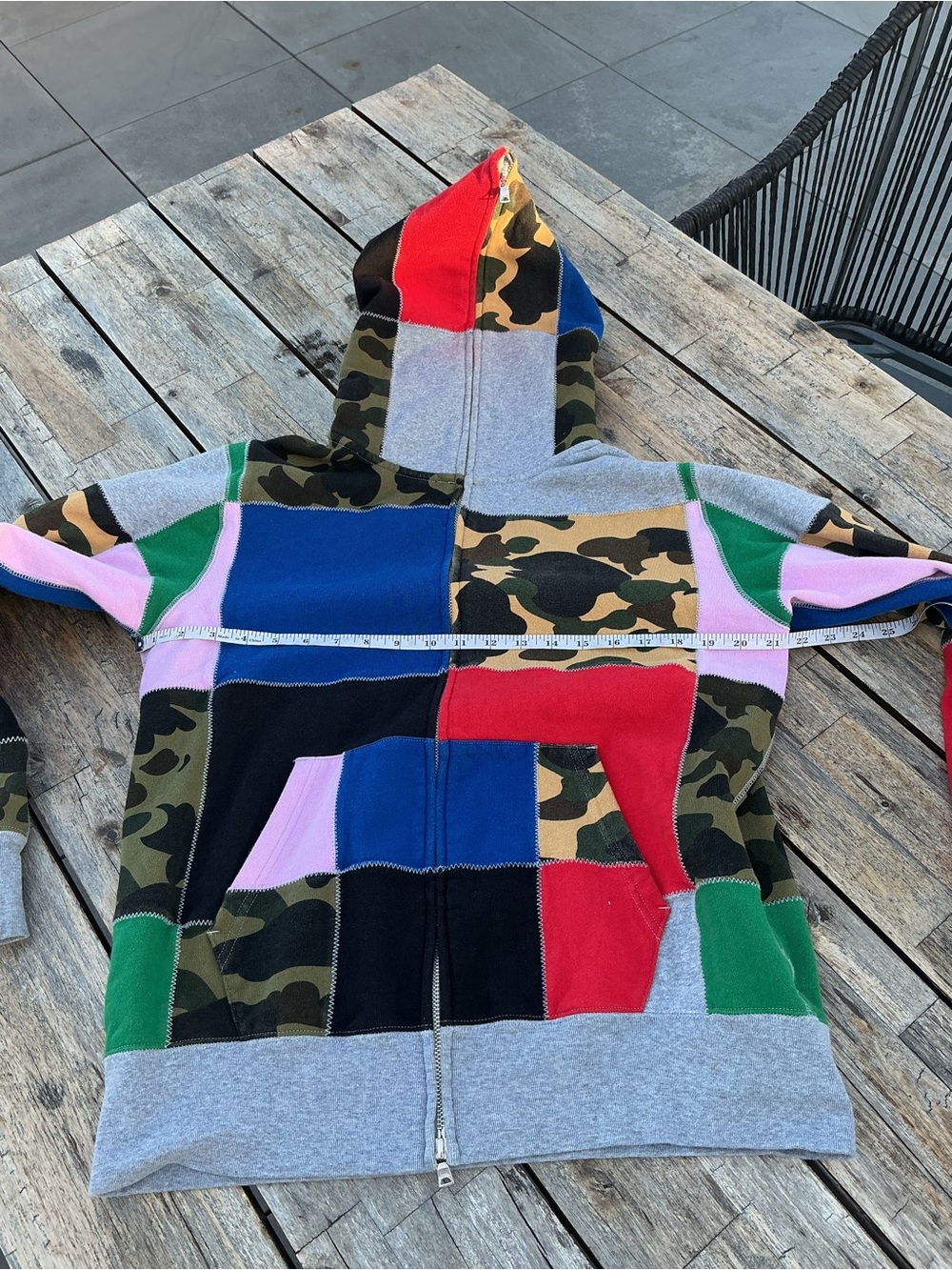 Bape Patchwork Camo Full-Zip Hoodie | Size Large - Picture 6 of 7